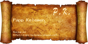 Papp Kelemen névjegykártya